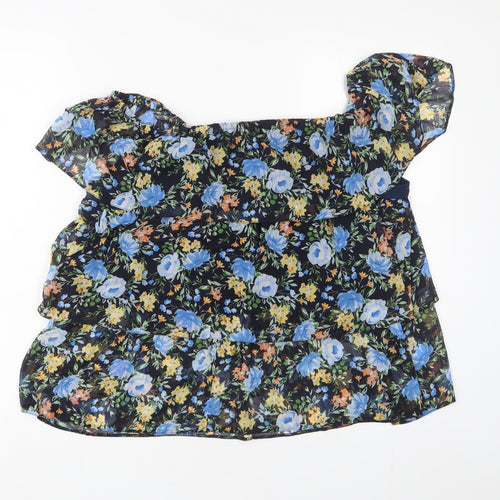 Dorothy Perkins Womens Multicoloured Floral Polyester Basic Blouse Size 18 Off the Shoulder