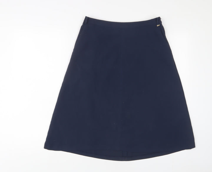 Esprit Womens Blue Polyester A-Line Skirt Size 12 Zip