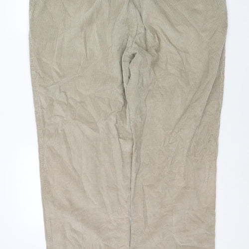 Cotton Traders Mens Beige Cotton Trousers Size 42 in L32 in Regular Zip