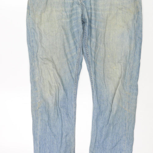 Osaka Womens Blue Cotton Straight Jeans Size 31 in L30 in Regular Zip
