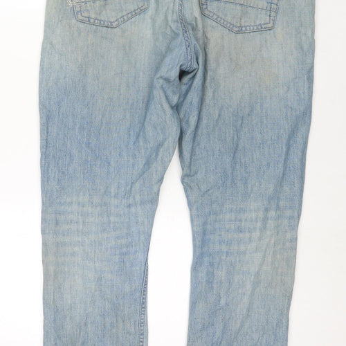 Osaka Womens Blue Cotton Straight Jeans Size 31 in L30 in Regular Zip