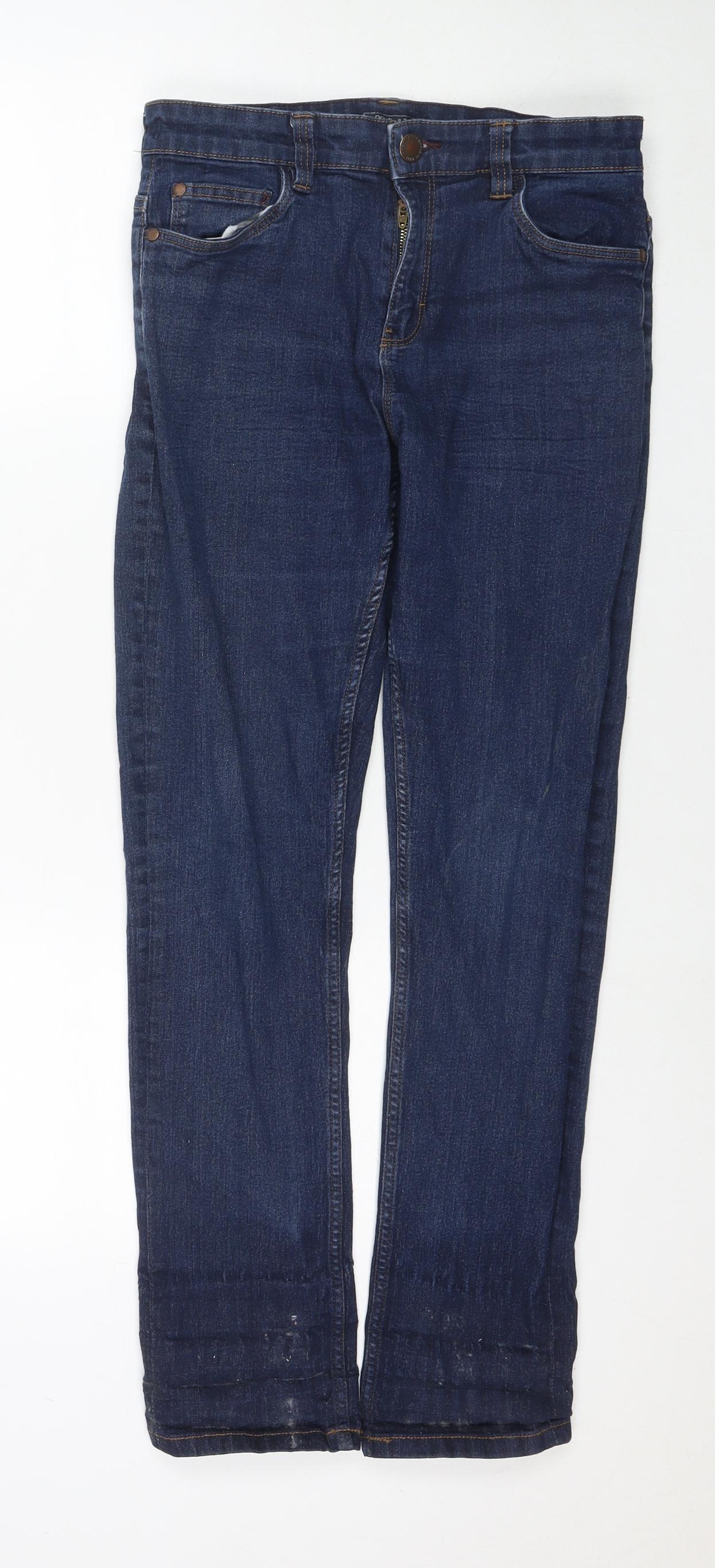 NEXT Boys Blue Cotton Straight Jeans Size 13 Years L28 in Regular Zip