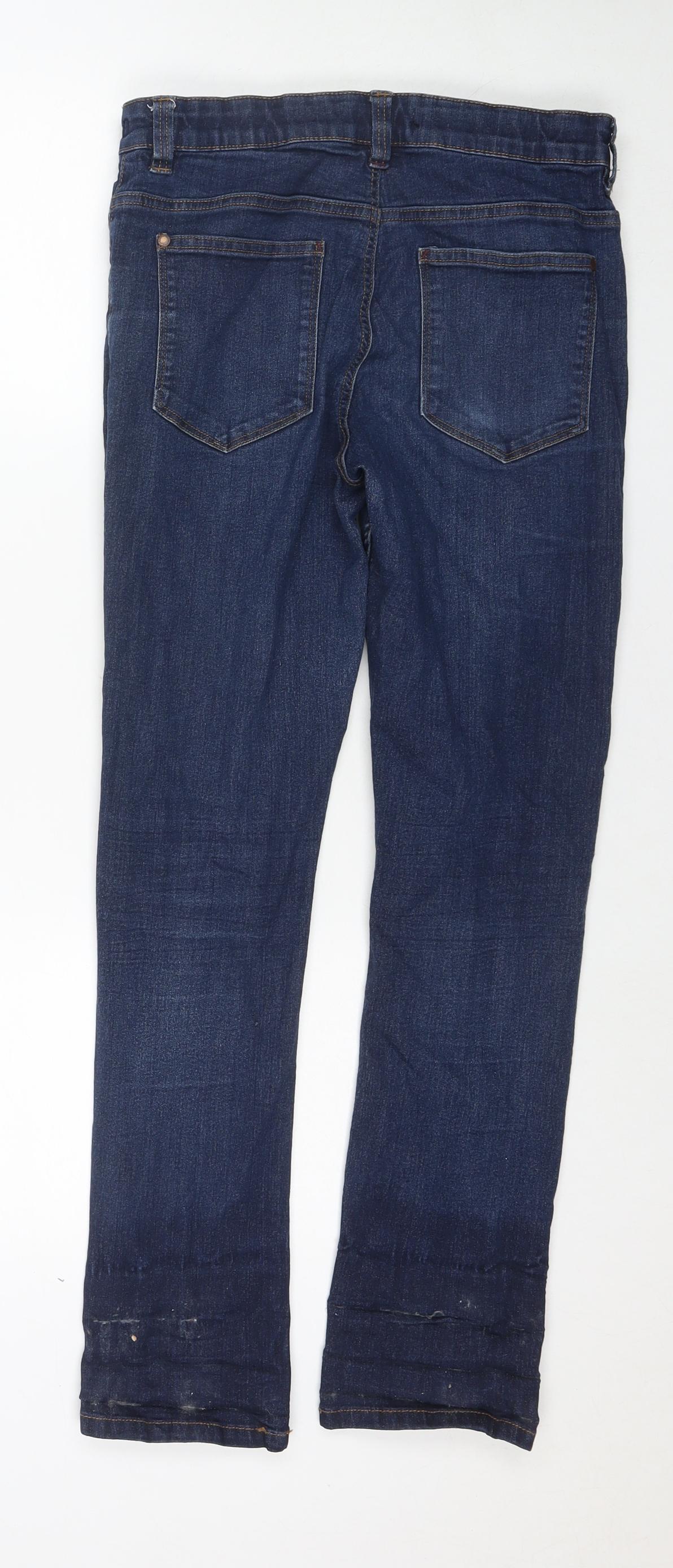 NEXT Boys Blue Cotton Straight Jeans Size 13 Years L28 in Regular Zip
