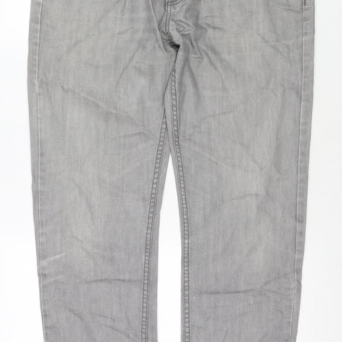 George Womens Grey Cotton Straight Jeans Size 36 in L33 in Regular Zip