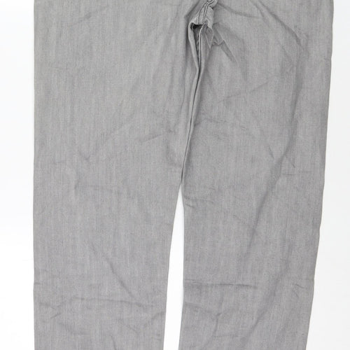 George Womens Grey Cotton Straight Jeans Size 36 in L33 in Regular Zip