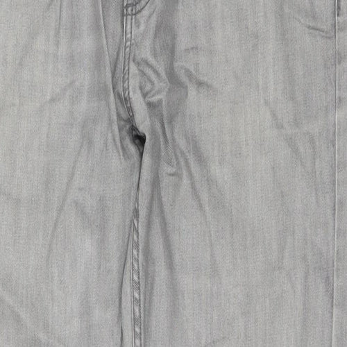 George Womens Grey Cotton Straight Jeans Size 36 in L33 in Regular Zip