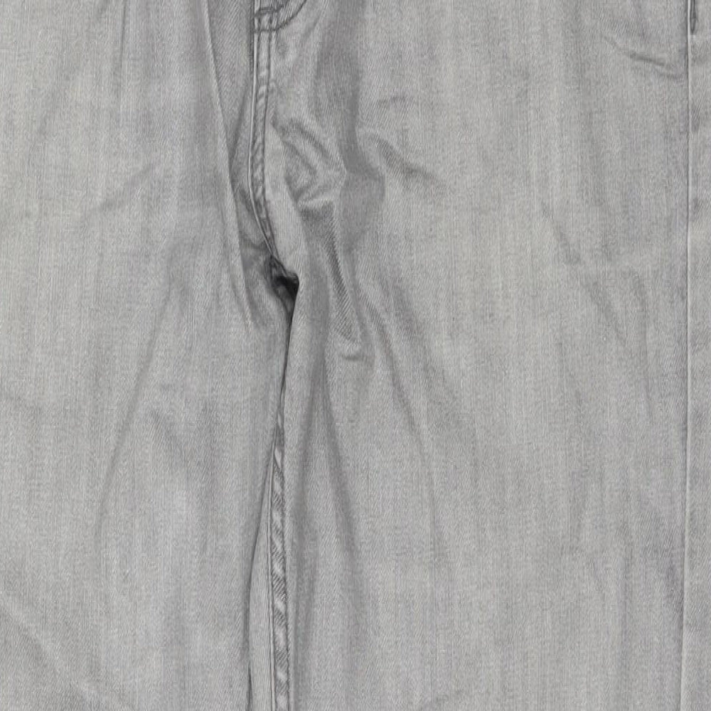 George Womens Grey Cotton Straight Jeans Size 36 in L33 in Regular Zip