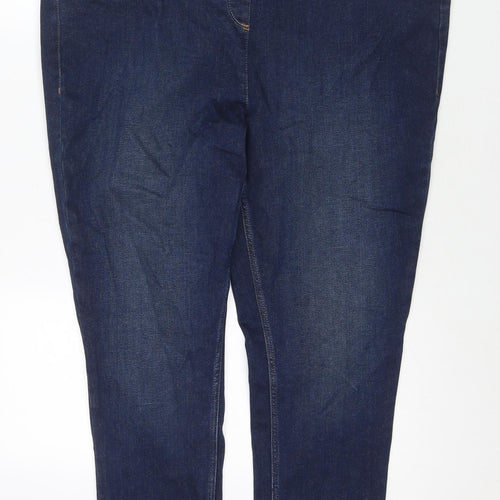 NEXT Womens Blue Cotton Skinny Jeans Size 20 L28 in Regular Zip