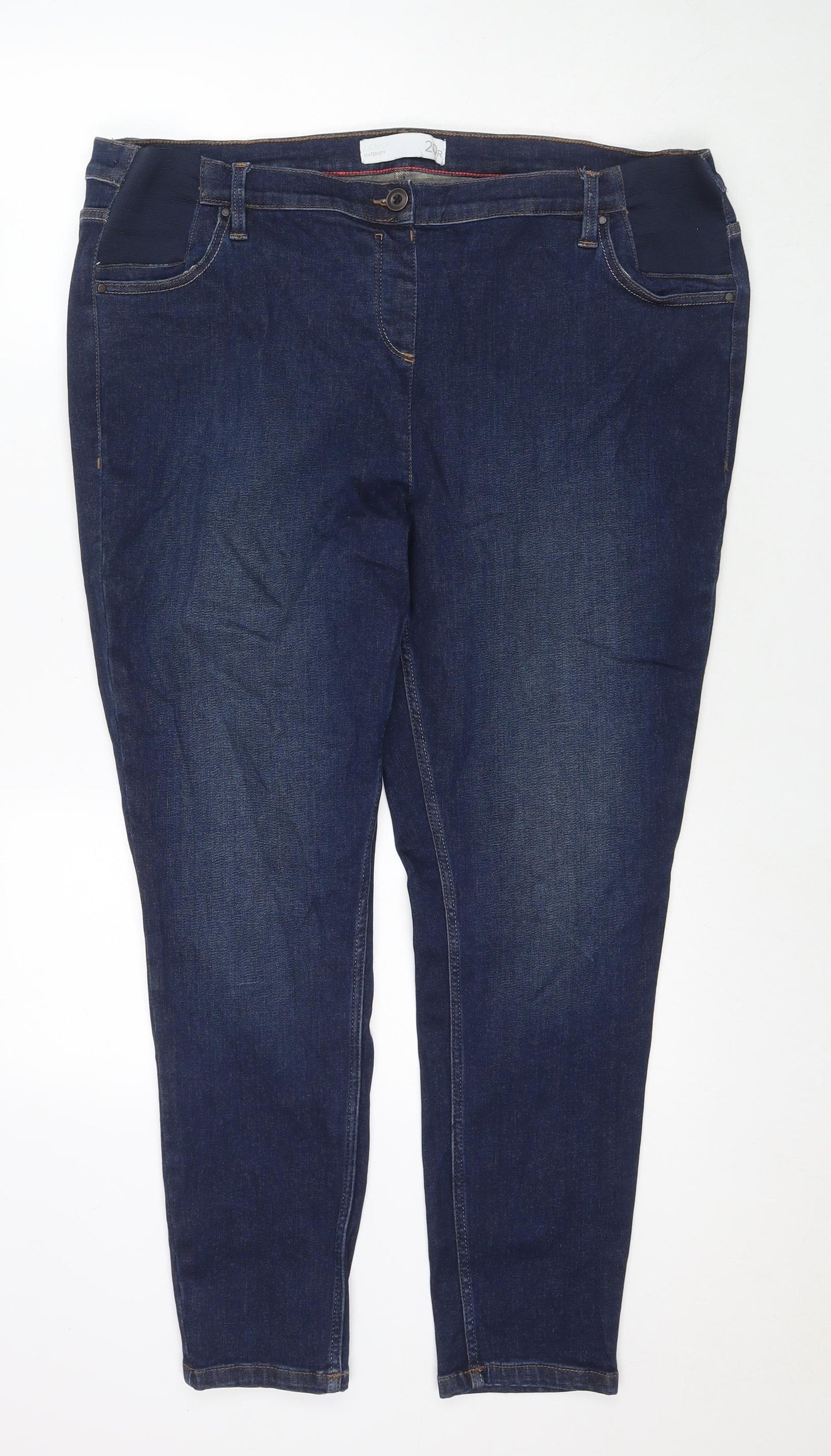 NEXT Womens Blue Cotton Skinny Jeans Size 20 L28 in Regular Zip