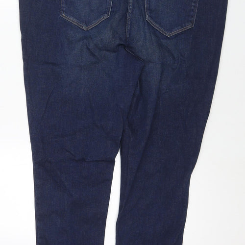 NEXT Womens Blue Cotton Skinny Jeans Size 20 L28 in Regular Zip