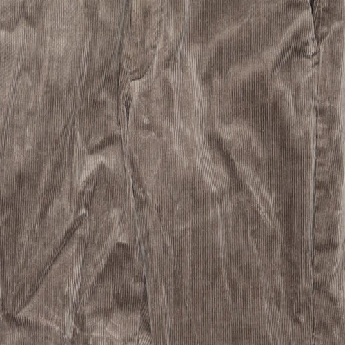 Marks and Spencer Mens Brown Cotton Trousers Size 32 in L29 in Regular Zip