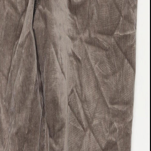 Marks and Spencer Mens Brown Cotton Trousers Size 32 in L29 in Regular Zip