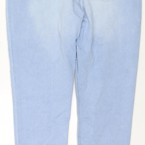 Papaya Womens Blue Cotton Straight Jeans Size 18 L29 in Regular Zip