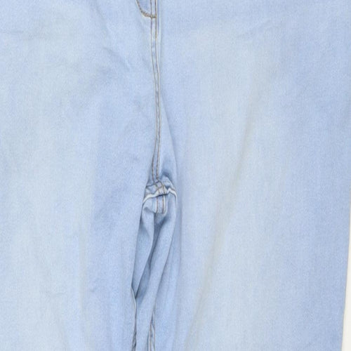 Papaya Womens Blue Cotton Straight Jeans Size 18 L29 in Regular Zip