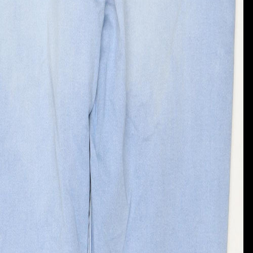 Papaya Womens Blue Cotton Straight Jeans Size 18 L29 in Regular Zip