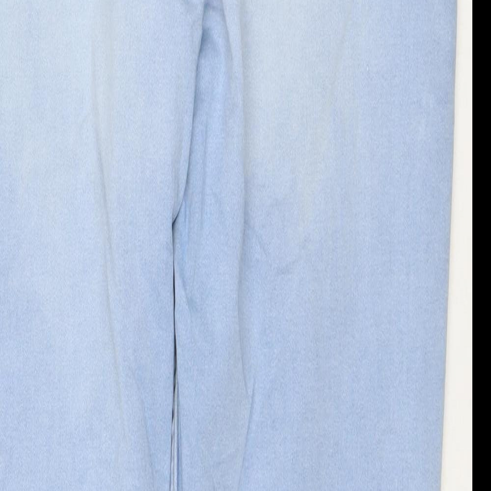 Papaya Womens Blue Cotton Straight Jeans Size 18 L29 in Regular Zip