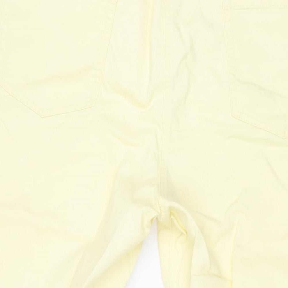 Bonmarché Womens Yellow Cotton Cropped Jeans Size 20 L20 in Regular Zip