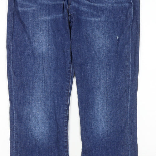 J.CREW Womens Blue Cotton Straight Jeans Size 29 in L24 in Regular Zip