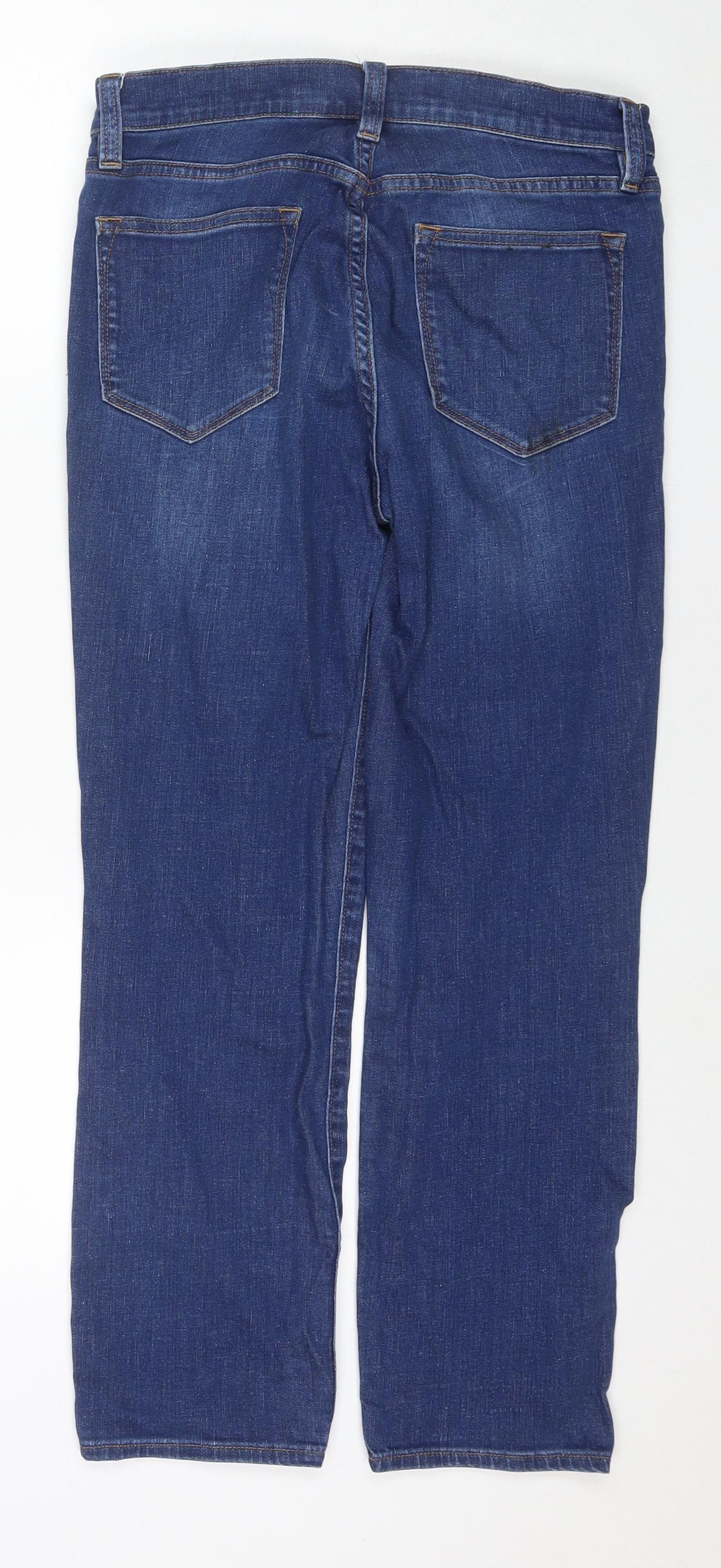 J.CREW Womens Blue Cotton Straight Jeans Size 29 in L24 in Regular Zip