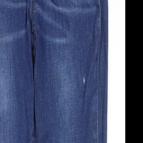 J.CREW Womens Blue Cotton Straight Jeans Size 29 in L24 in Regular Zip