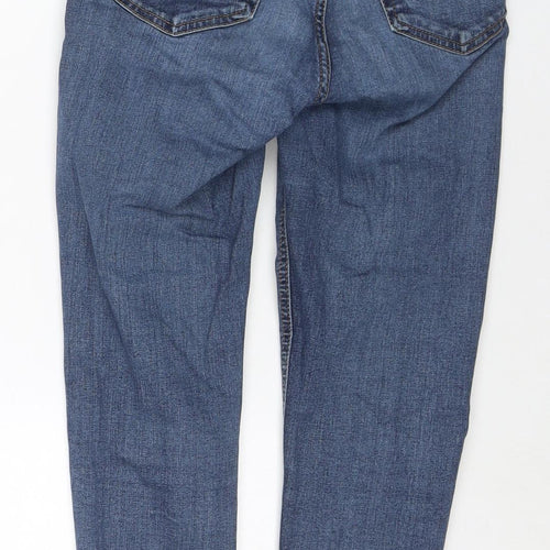 Topshop Womens Blue Cotton Skinny Jeans Size 26 in L28 in Regular Zip