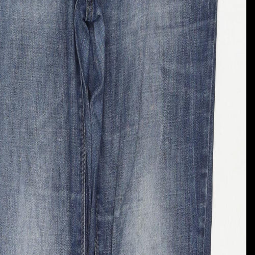 NEXT Womens Blue Cotton Straight Jeans Size 12 L32 in Regular Zip