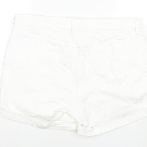Torrid Womens White Cotton Mom Shorts Size 20 L4 in Regular Zip