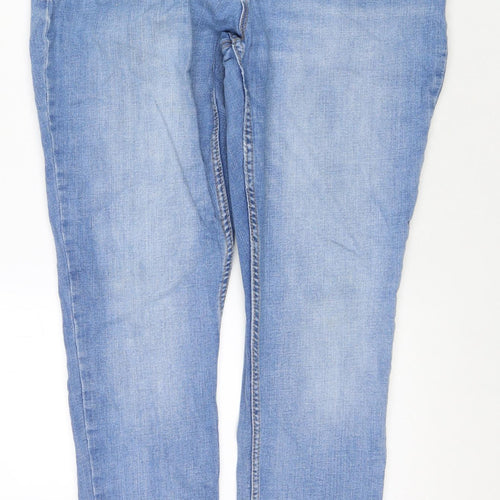 Old Navy Womens Blue Cotton Skinny Jeans Size 16 L29 in Regular Zip