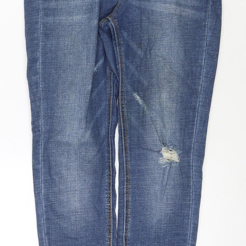 Stradivarius Womens Blue Cotton Skinny Jeans Size 8 L27 in Regular Zip