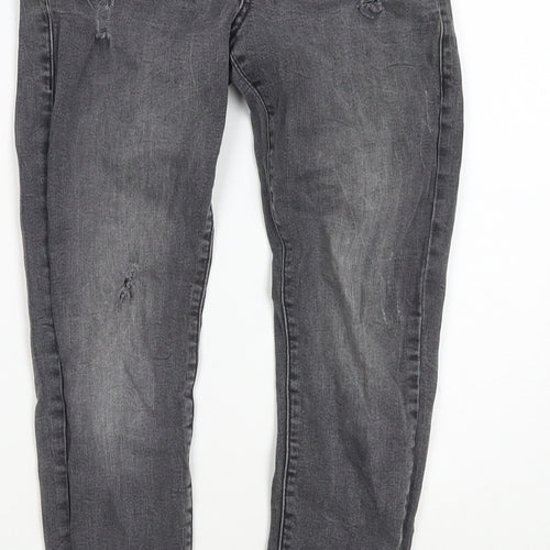 Denim & Co. Womens Grey Cotton Skinny Jeans Size 8 L24 in Regular Zip