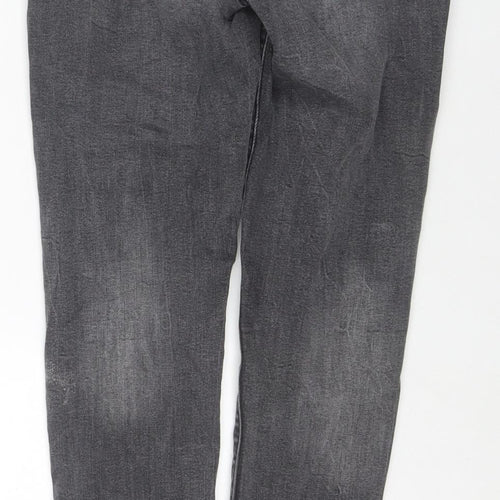 Denim & Co. Womens Grey Cotton Skinny Jeans Size 8 L24 in Regular Zip