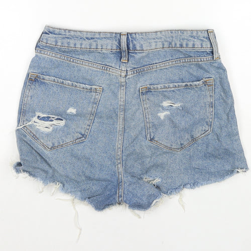 Denim & Co. Womens Blue Cotton Straight Jeans Size 8 L30 in Regular Zip