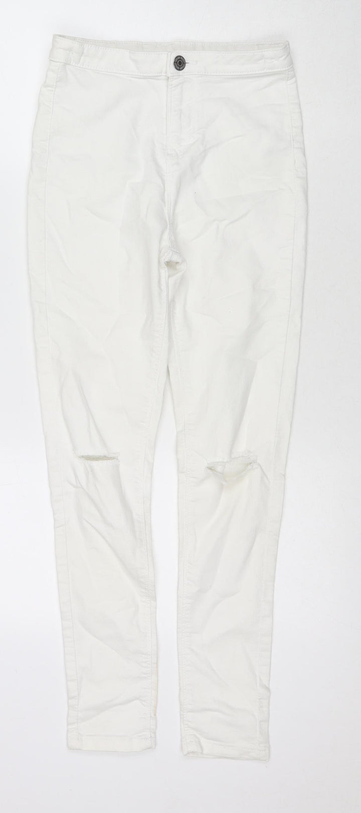 Candy Girls White Cotton Skinny Jeans Size 13 Years L26 in Regular Zip