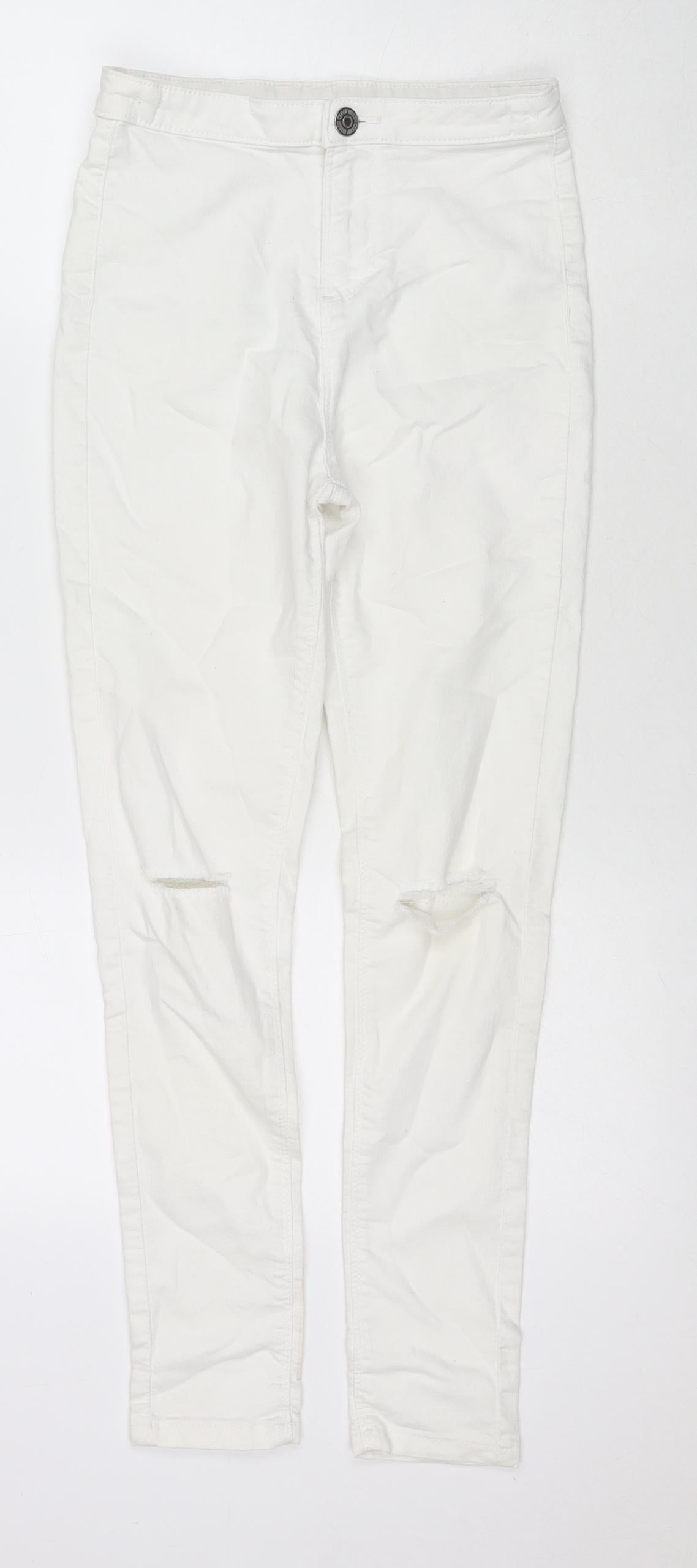 Candy Girls White Cotton Skinny Jeans Size 13 Years L26 in Regular Zip