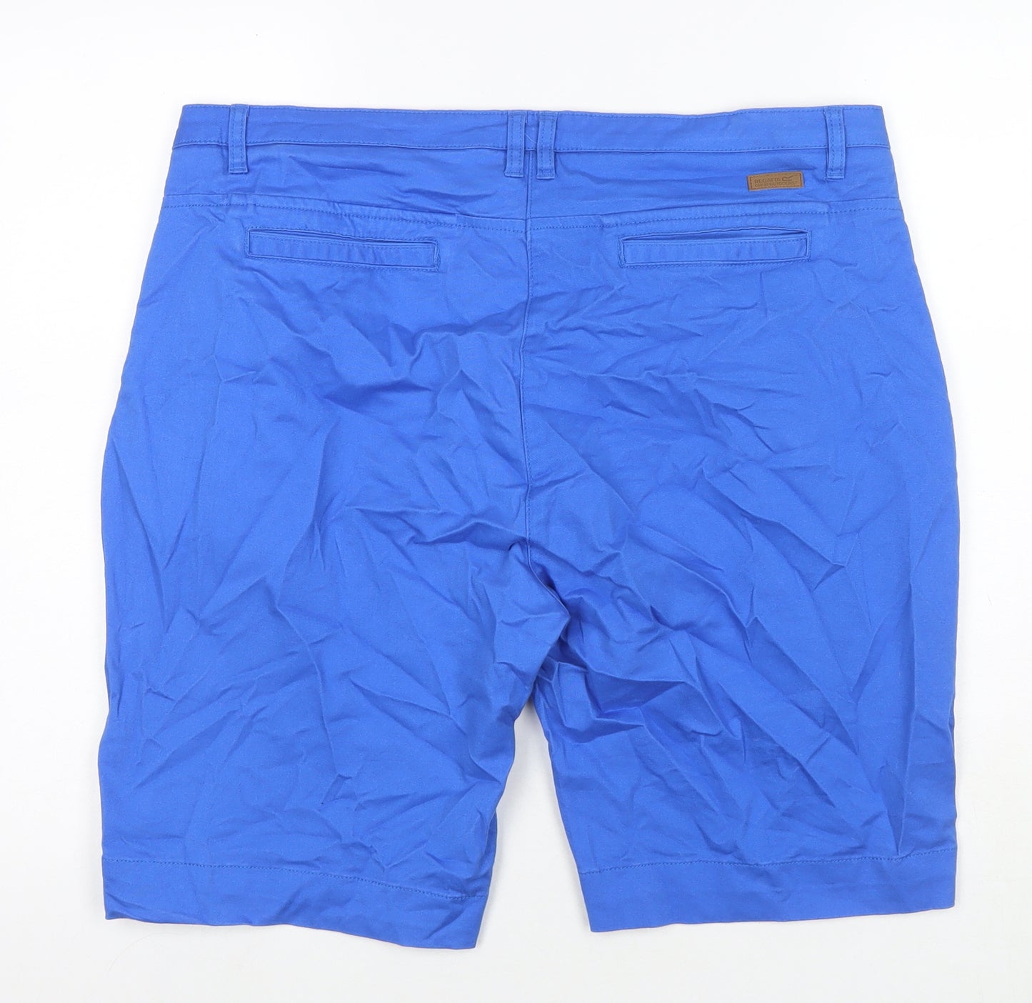 Regatta Womens Blue Cotton Bermuda Shorts Size 18 L10 in Regular Zip