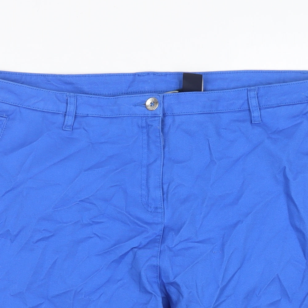 Regatta Womens Blue Cotton Bermuda Shorts Size 18 L10 in Regular Zip
