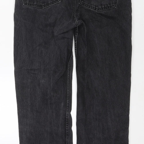 Denim & Co. Womens Black Cotton Straight Jeans Size 8 L26 in Regular Zip