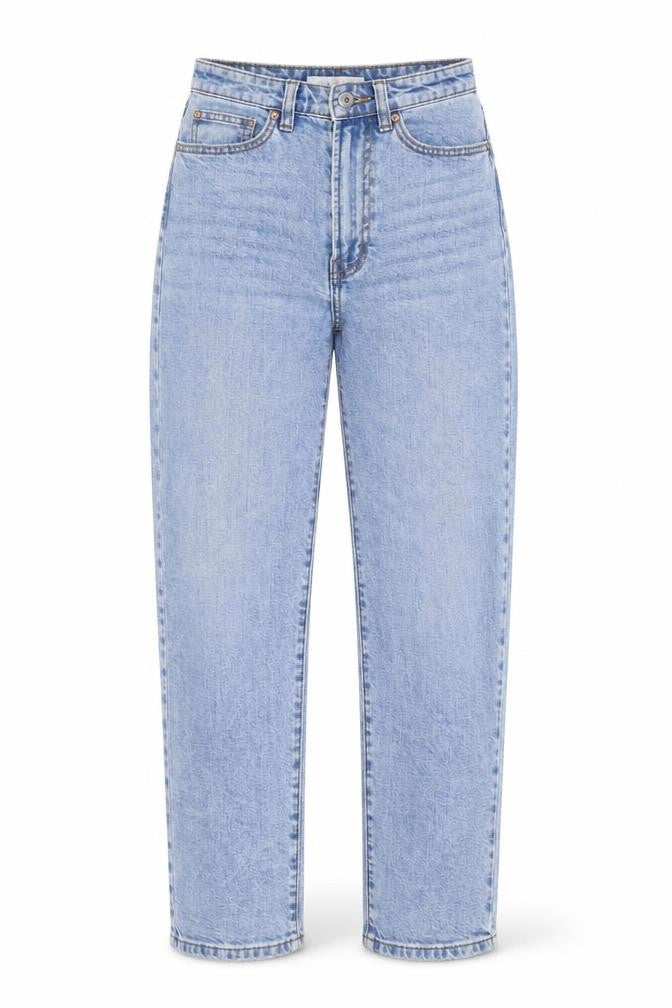 Denim & Co. Womens Blue Cotton Straight Jeans Size 4 L28 in Regular Zip