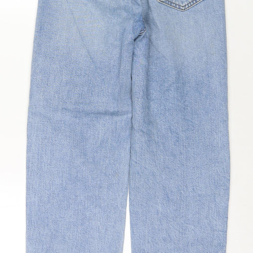Denim & Co. Womens Blue Cotton Straight Jeans Size 4 L28 in Regular Zip