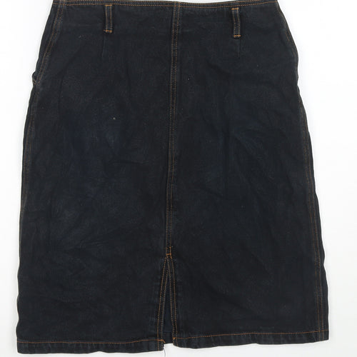 Jeffrey Rogers Womens Black Cotton A-Line Skirt Size 10 Zip