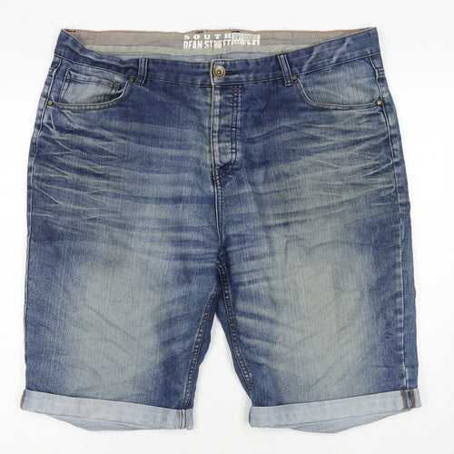 George Mens Blue Cotton Bermuda Shorts Size 40 in L11 in Regular Zip
