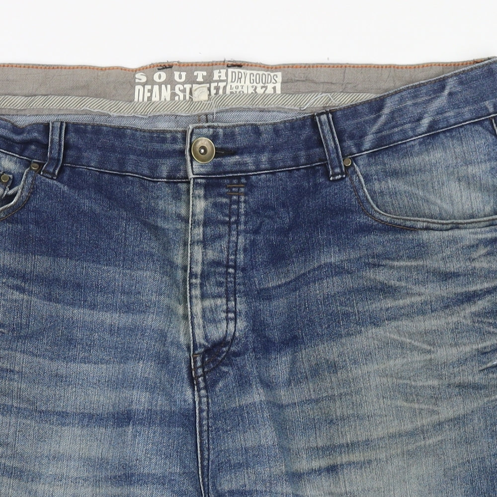 George Mens Blue Cotton Bermuda Shorts Size 40 in L11 in Regular Zip