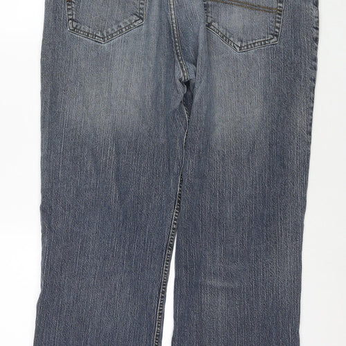George Mens Blue Cotton Straight Jeans Size 40 in L31 in Regular Zip