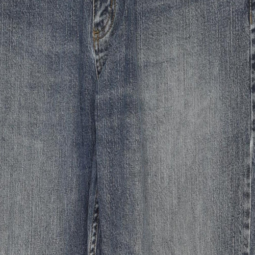 George Mens Blue Cotton Straight Jeans Size 40 in L31 in Regular Zip