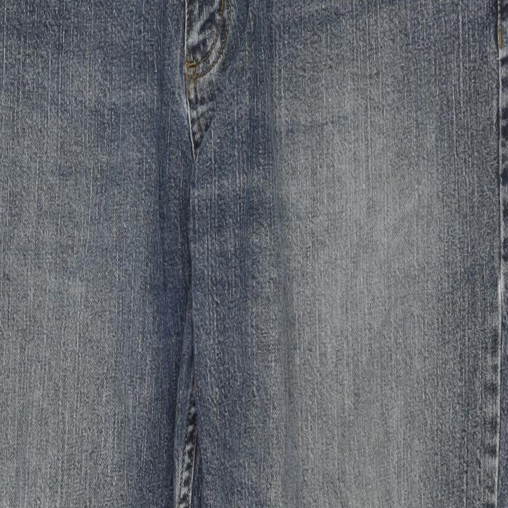 George Mens Blue Cotton Straight Jeans Size 40 in L31 in Regular Zip