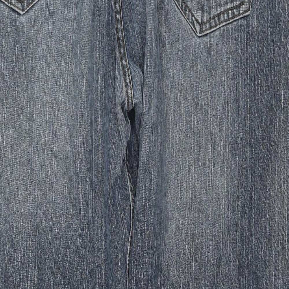 George Mens Blue Cotton Straight Jeans Size 40 in L31 in Regular Zip