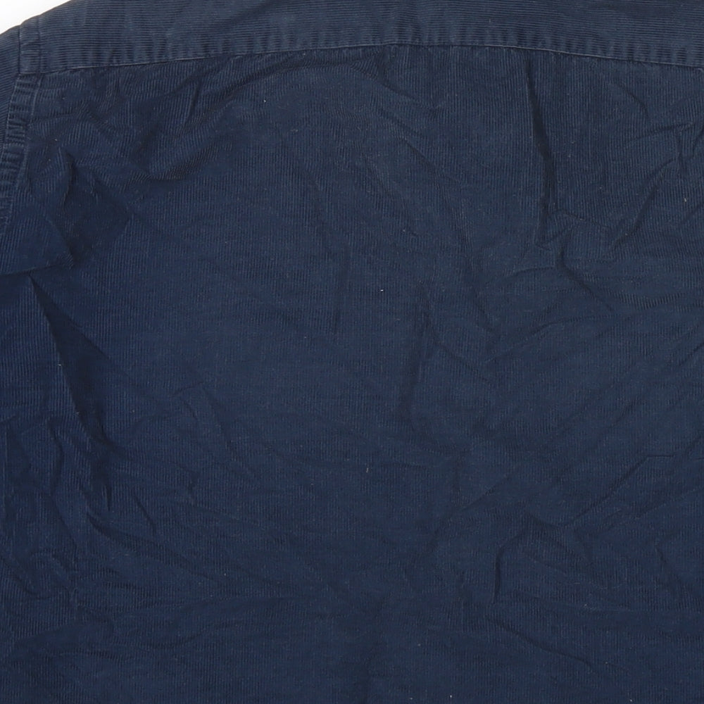 Arket Mens Black Cotton Button-Up Size L Collared Button