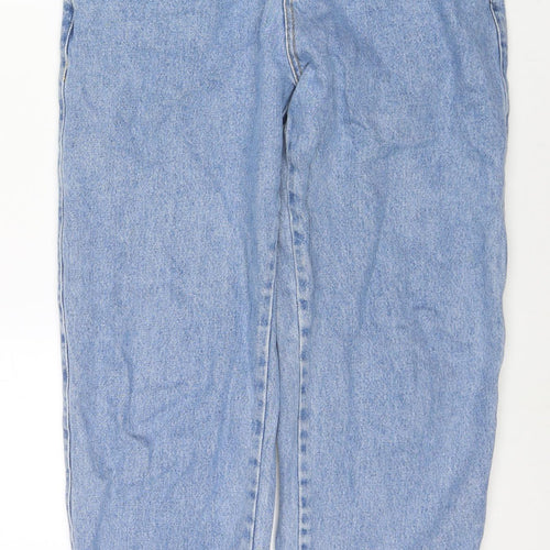 Pull&Bear Womens Blue Cotton Mom Jeans Size 8 L28 in Regular Zip