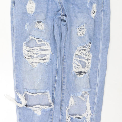 Redial Womens Blue Cotton Straight Jeans Size XS L26 in Regular Zip