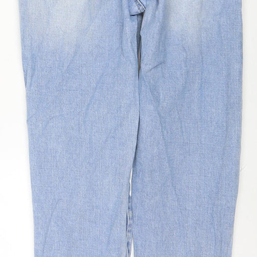 Redial Womens Blue Cotton Straight Jeans Size XS L26 in Regular Zip